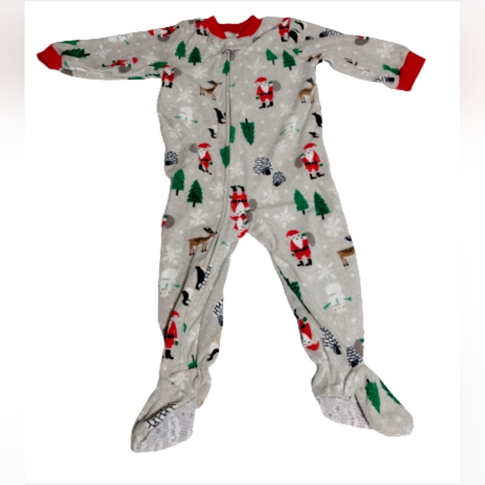 Carters zip up Christmas pajamas with grippy feet size 18‎ months